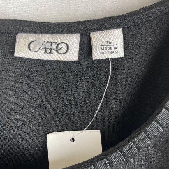Cato Women's Black Sleeveless With Textured Trim Dress Size 16 - Picture 3 of 8